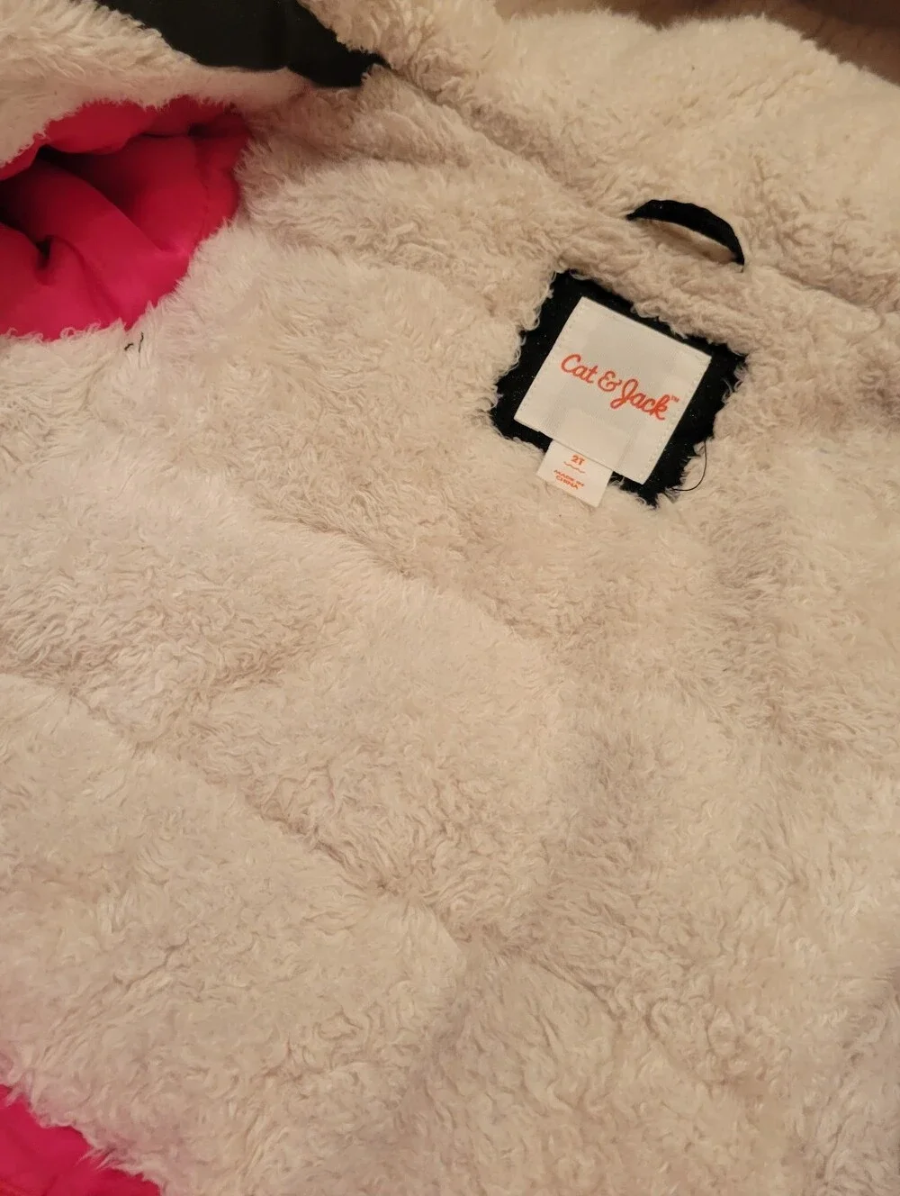 Cat & Jack Sherpa Lined Black Sparkle Winter Coat Size 2T Extra Warm Waterproof